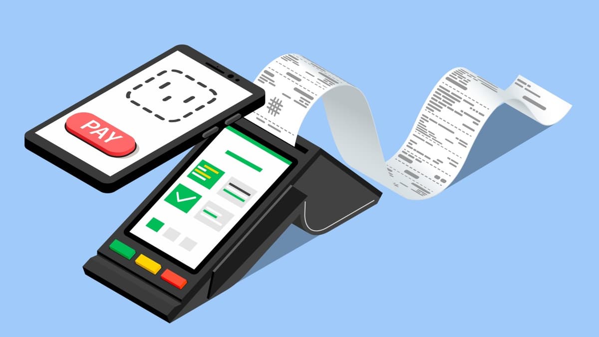 Modern POS system in retail store